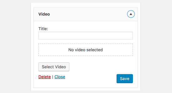 WordPress Video Widget